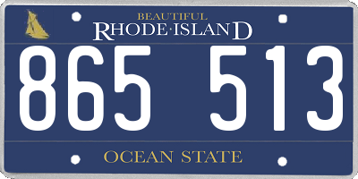 RI license plate 865513