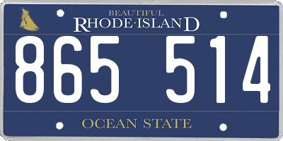 RI license plate 865514
