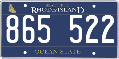 RI license plate 865522