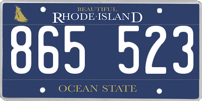 RI license plate 865523