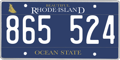 RI license plate 865524