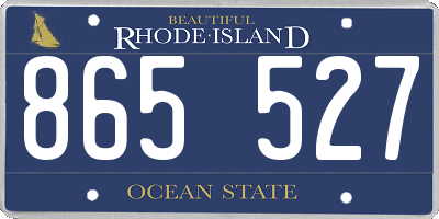 RI license plate 865527