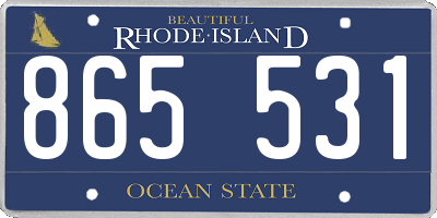 RI license plate 865531