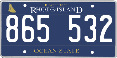 RI license plate 865532