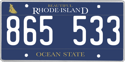 RI license plate 865533