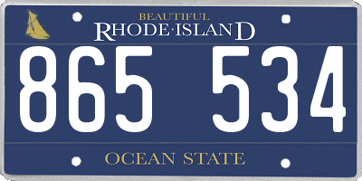 RI license plate 865534
