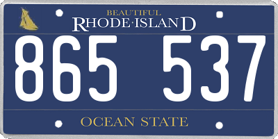 RI license plate 865537