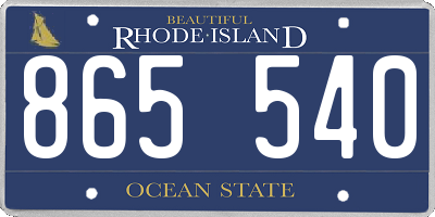 RI license plate 865540