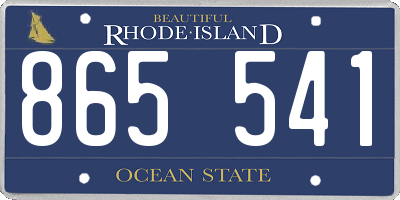 RI license plate 865541