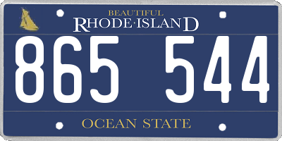 RI license plate 865544