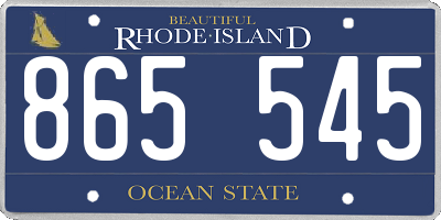 RI license plate 865545
