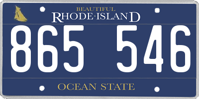 RI license plate 865546