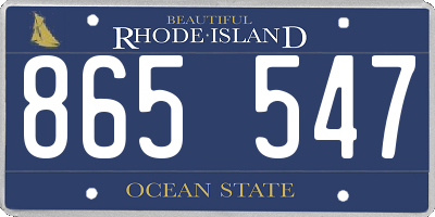 RI license plate 865547