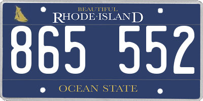 RI license plate 865552
