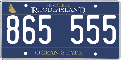 RI license plate 865555