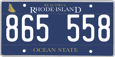 RI license plate 865558