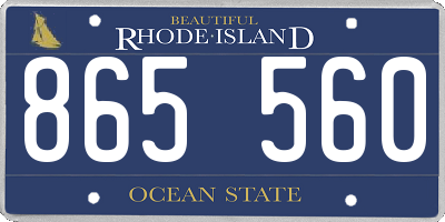 RI license plate 865560