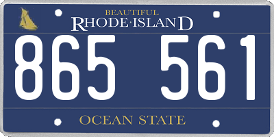 RI license plate 865561