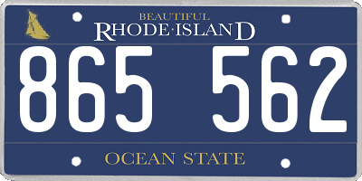 RI license plate 865562