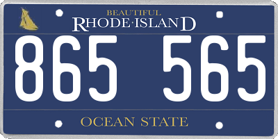 RI license plate 865565