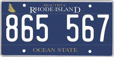 RI license plate 865567