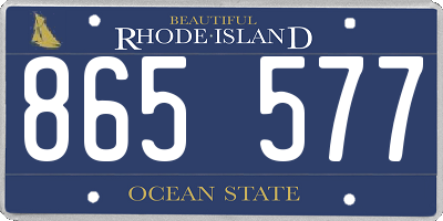 RI license plate 865577