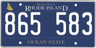 RI license plate 865583