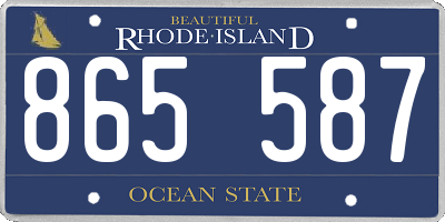 RI license plate 865587