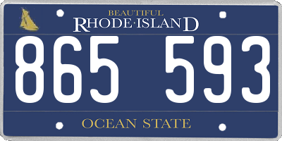 RI license plate 865593