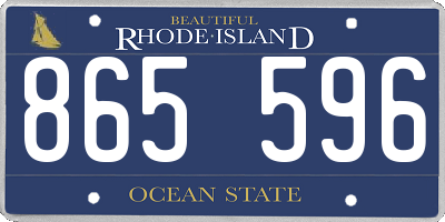 RI license plate 865596