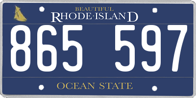 RI license plate 865597