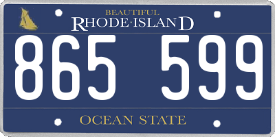 RI license plate 865599