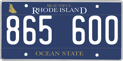 RI license plate 865600