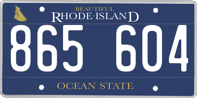 RI license plate 865604
