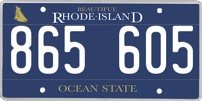 RI license plate 865605