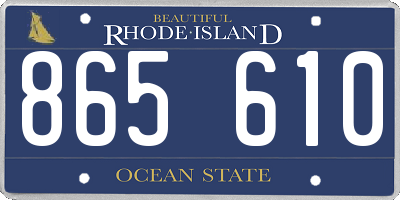 RI license plate 865610