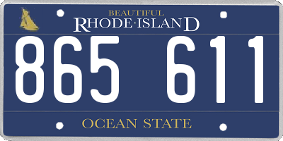 RI license plate 865611