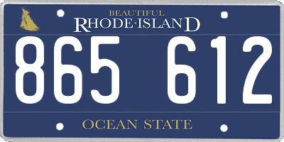 RI license plate 865612