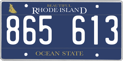 RI license plate 865613
