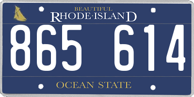 RI license plate 865614