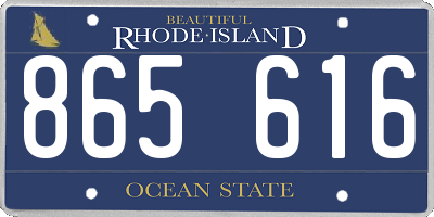 RI license plate 865616