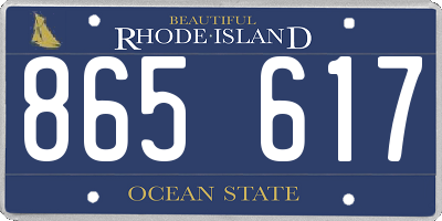 RI license plate 865617