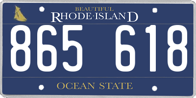 RI license plate 865618