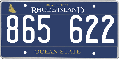 RI license plate 865622