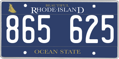 RI license plate 865625