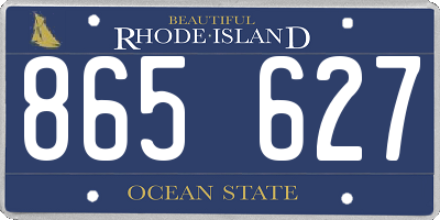 RI license plate 865627