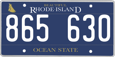 RI license plate 865630