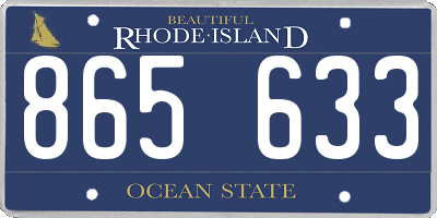 RI license plate 865633
