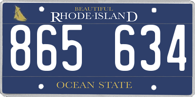 RI license plate 865634