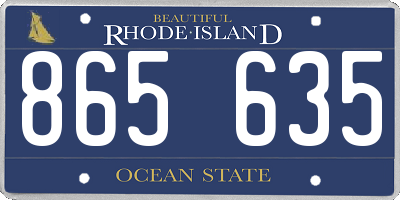 RI license plate 865635